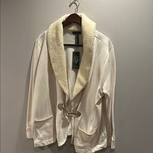 Lauren Ralph Lauren Cream Sherpa Cardigan